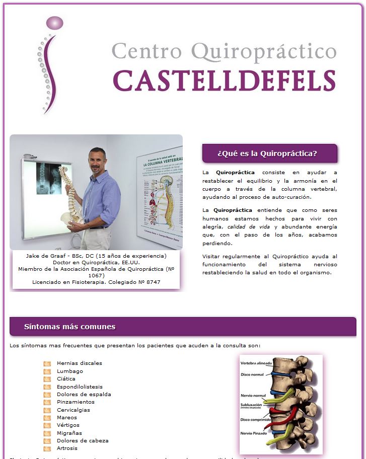 Ejemplo de web - Quiropráctico Castelldefels